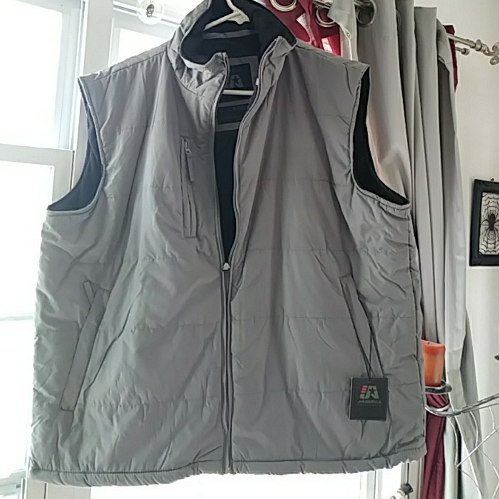 New with tags grey mens vest.